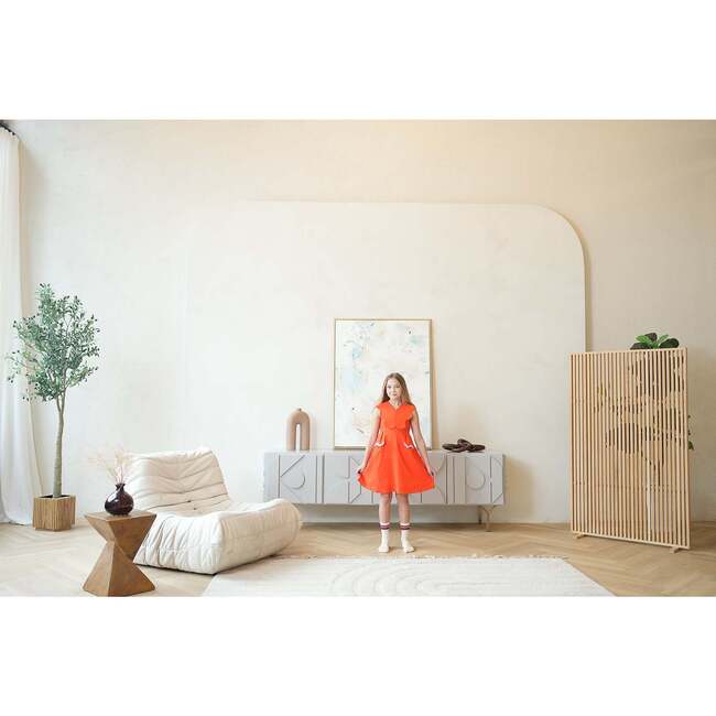 Colette Dress, Scarlet-Orange/Lavender - Dresses - 7