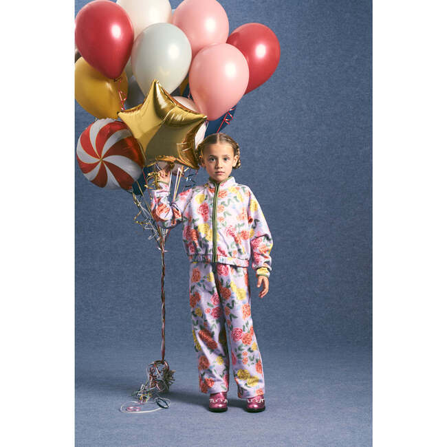 ROSES FLEECE TROUSERS, LILAC