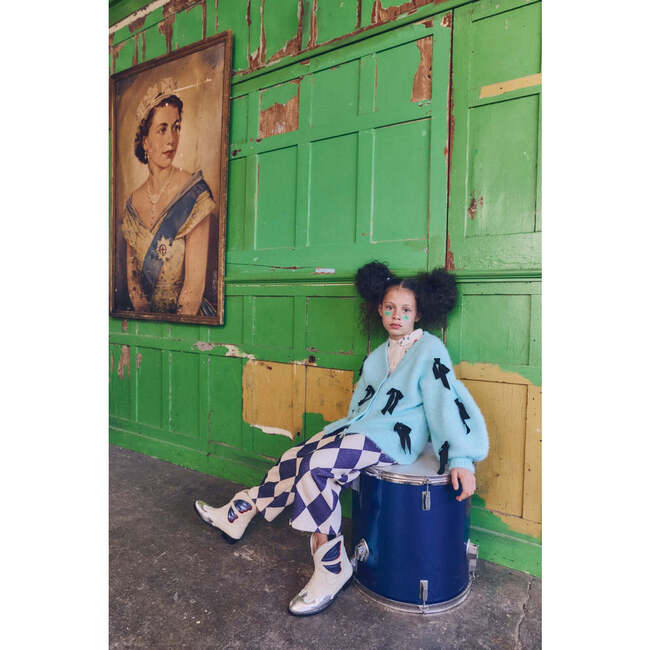 BOW KNIT CARDIGAN, SKY BLUE - Cardigans - 4