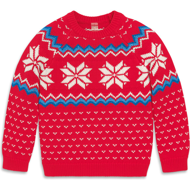 Kids Snowflake  Fair Isle Sweater, Lollipop