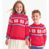 Kids Snowflake  Fair Isle Sweater, Lollipop - Sweaters - 2