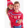 Kids Snowflake  Fair Isle Sweater, Lollipop - Sweaters - 3