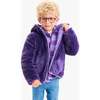 Kids Reversible Fleece Puffer Jacket , Violet/Grape - Coats - 3