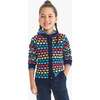 Kids Rainbow Hearts Cardigan, Navy - Sweaters - 2