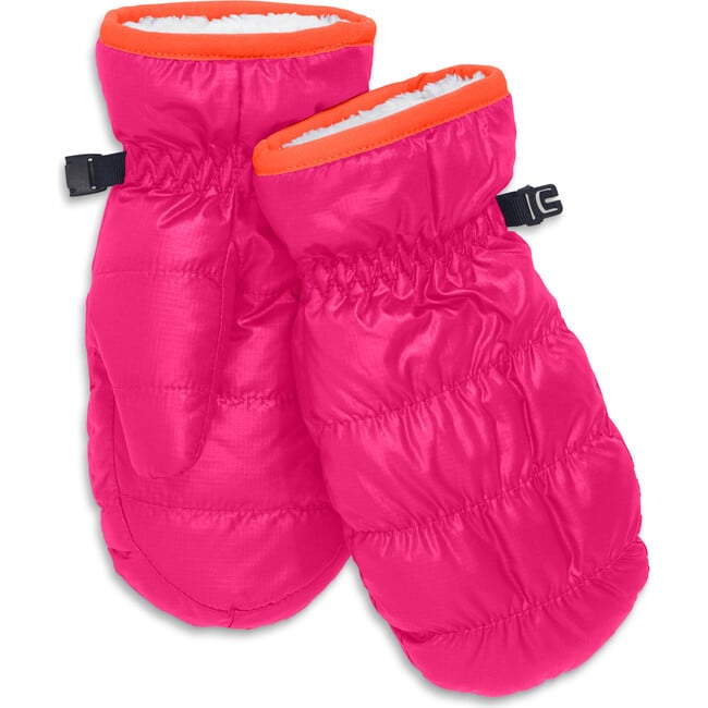 Kids Lightweight Puffer Mittens, Fuchsia