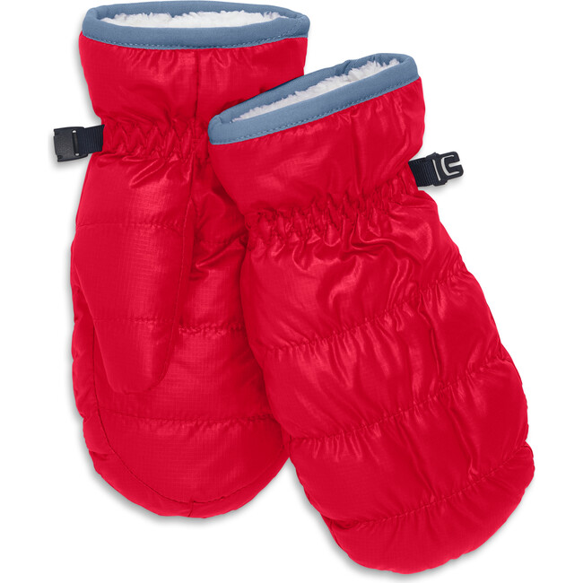 Kids Lightweight Puffer Mittens, Cherry