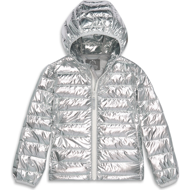 Kids Lightweight Puffer Jacket, Silver