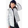 Kids Lightweight Puffer Jacket, Silver - Coats - 3