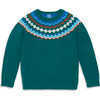 Kids Fair Isle Sweater, Spruce Rainbow - Sweaters - 1 - thumbnail