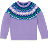 Kids Fair Isle Sweater, Iris - Sweaters - 1 - thumbnail