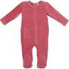 Ribbed Velour Footie and Beanie Set, Pink - Footie Pajamas - 1 - thumbnail