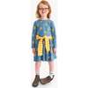 Kids Long Sleeve Twirly Dress, Moonlight Sunflowers - Dresses - 3