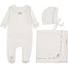 Soft Stitches Layette Set, Boys Ivory & Blue - Mixed Apparel Set - 1 - thumbnail