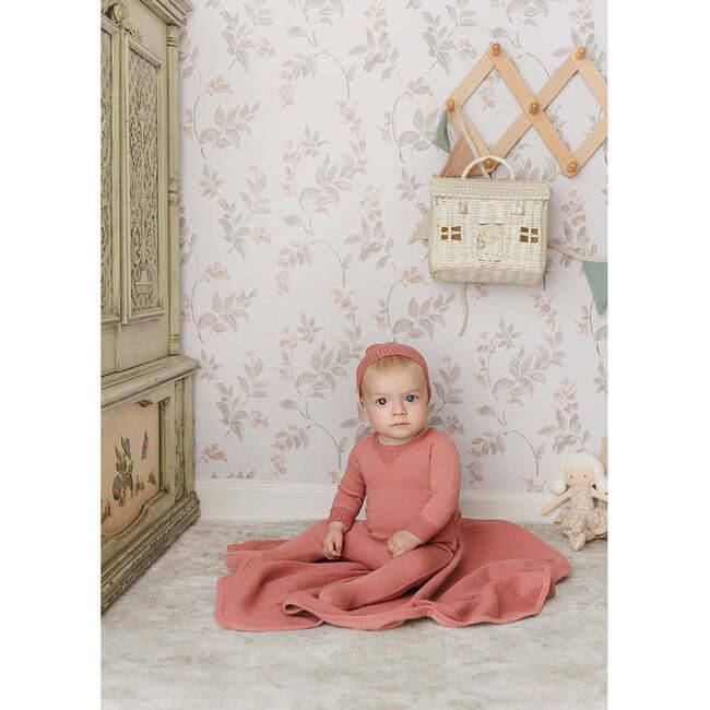 Cuddly in Cotton Footie & Hat Set Misty Rose
