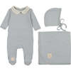 Touch of Crochet Layette Set, Boys Pearl Blue - Mixed Apparel Set - 1 - thumbnail