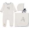 Heirloom Berry Layette Set Ivory & Blue - Mixed Apparel Set - 1 - thumbnail