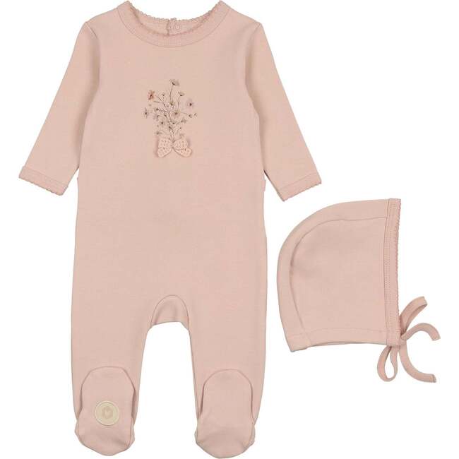 Nature's Florals Footie & Hat Set Pink Whip