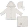 Plush Print Girls' Jacket Layette Set Ivory & Pink - Mixed Apparel Set - 1 - thumbnail
