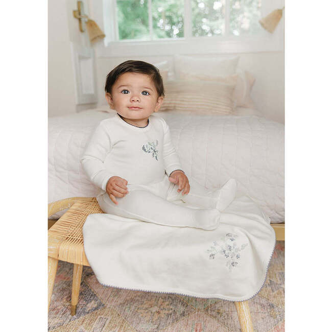 Heirloom Berry Layette Set Ivory & Blue - Mixed Apparel Set - 3