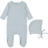 Soft Stitches Footie & Hat Set, Boys Niagara Blue - Mixed Apparel Set - 1 - thumbnail