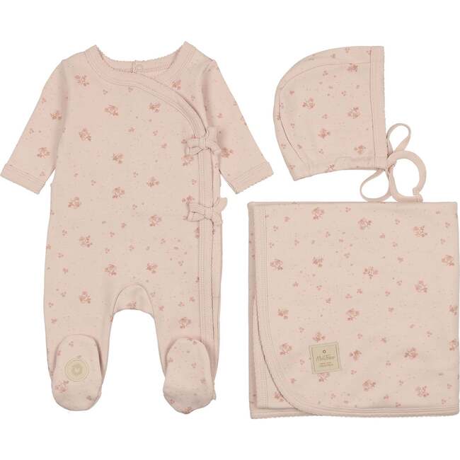 Scattered Blossoms Layette Set Barely Pink