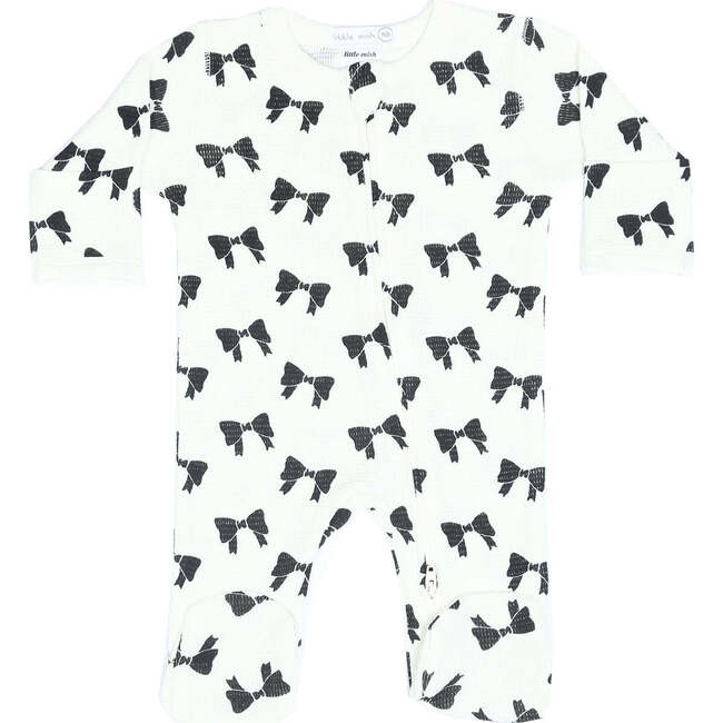 Little Mish Baby Thermal Zipper Footie, Bows