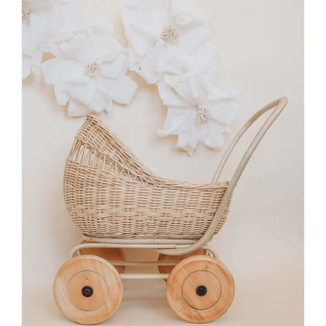 Rattan Doll Pram, Natural - Push & Pull - 2