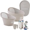 Growing Family Bath Time Bundle: Toddler Bath + Baby Bath + Accessories Bundle + Squishy Changing Mat, Taupe - Bath Sets - 1 - thumbnail