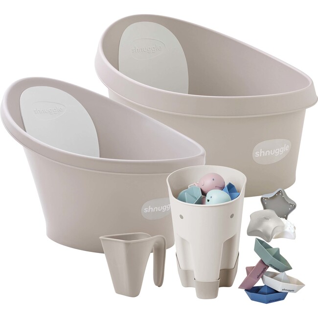 Splash & Grow Bundle: Toddler Bath + Baby Bath + Accessories Bundle, Taupe
