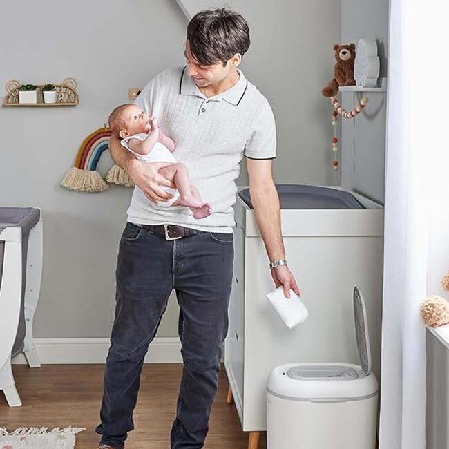Eco-Touch Diaper Pail, White - Diaperings - 3