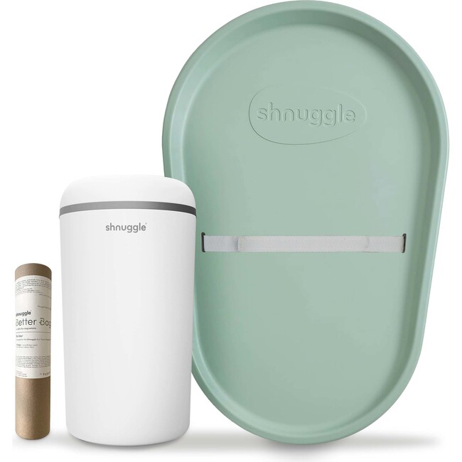 Changing Essentials Kit: Squishy Changing Mat + Diaper Pail + Better Bag Liners, Eucalyptus