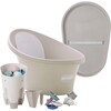 Bath & Change Bundle: Baby Bath + Accessories Bundle + Squishy Changing Mat, Taupe - Bath Sets - 1 - thumbnail