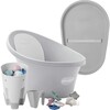 Bath & Change Bundle: Baby Bath + Accessories Bundle + Squishy Changing Mat, Grey - Bath Sets - 1 - thumbnail
