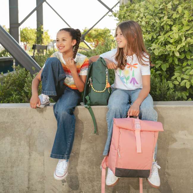 Ari Rolltop Backpack Set | Rowan Bag Charm, Rosewood Pink - Backpacks - 2