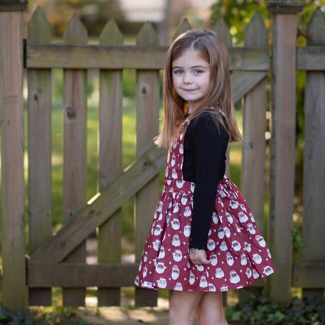 Holiday Pinafore Dress in Christmas Santas - Dresses - 3
