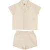 Textured Printed Boys 2Pc Set, Sand - Mixed Apparel Set - 1 - thumbnail