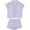 Textured Printed Boys 2Pc Set, Blue - Mixed Apparel Set - 1 - thumbnail