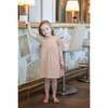 Striped Faux Tab Short Sleeve Dress, Mauve - Dresses - 2