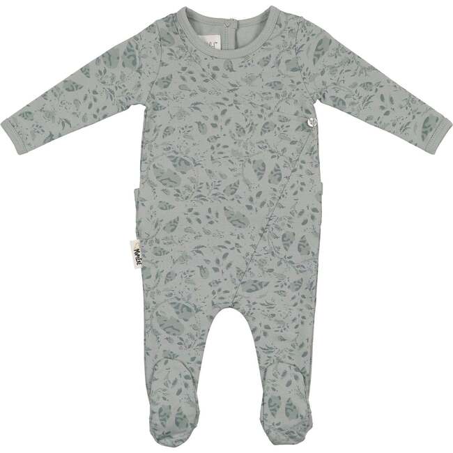 Soft Vines Footie and Beanie Set, Sky Blue