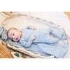 Soft Vines Footie and Beanie Set, Sky Blue - Footie Pajamas - 2 - thumbnail