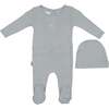 Simple Pointelle Footie, Blue - Footie Pajamas - 1 - thumbnail