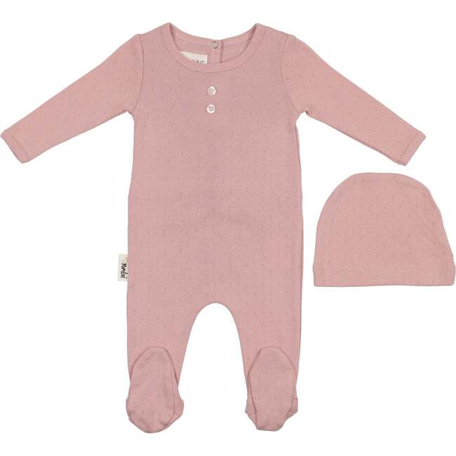 Simple Pointelle Footie, Mauve