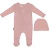 Simple Pointelle Footie, Mauve - Footie Pajamas - 1 - thumbnail