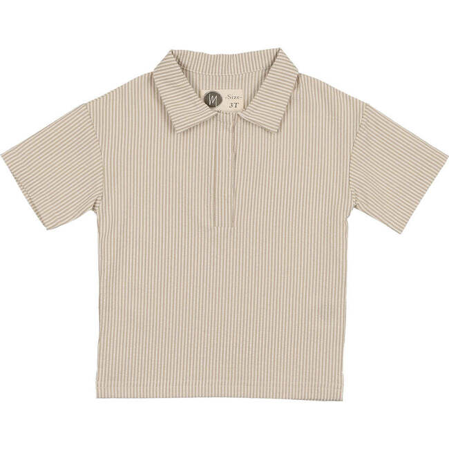 Seersucker Boys Shirt, Tan