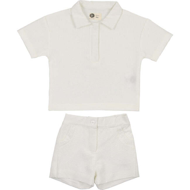 Seersucker Boys 2Pc Set, White