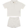 Seersucker Boys 2Pc Set, White - Mixed Apparel Set - 1 - thumbnail