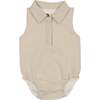 Seersucker Romper, Tan - Rompers - 1 - thumbnail
