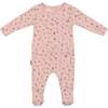Pointelle Petals Footie and Beanie Set, Mauve - Footie Pajamas - 1 - thumbnail