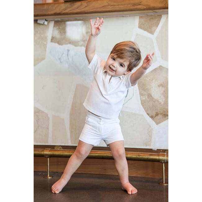 Seersucker Boys 2Pc Set, White