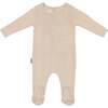 Pocket Cutie Footie and Beanie Set, Beige - Footie Pajamas - 1 - thumbnail